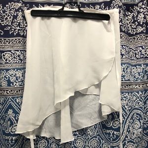 White ballet wrap skirt